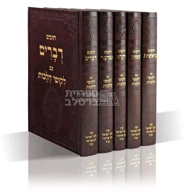 חמישה חומשי תורה - מהדורה חדשה עם ליקוטי הלכות ורש"י